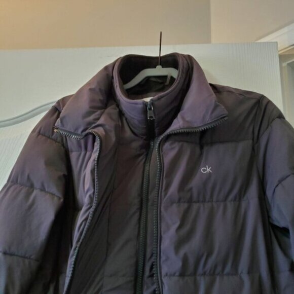 Calvin Klein Insulated Classic Puffer Jacket Ribbed Storm Grey S - Picture 5 of 9